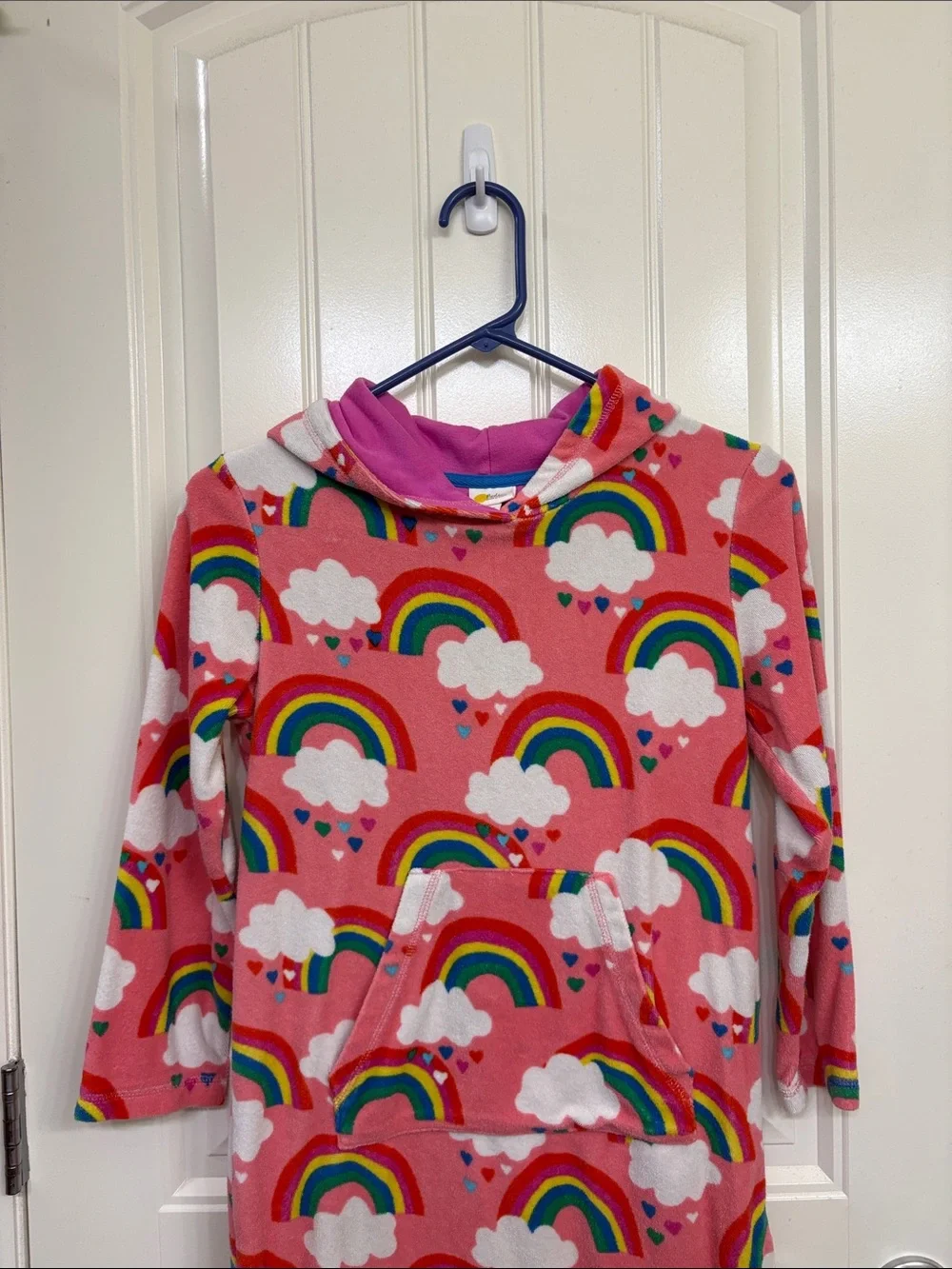 Boden Pink Rainbow & Cloud Kids Hoodie Coverup Pool Towel Vacation Beach